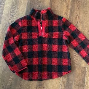 Buffalo Plaid Sherpa 1/4 Zip pullover